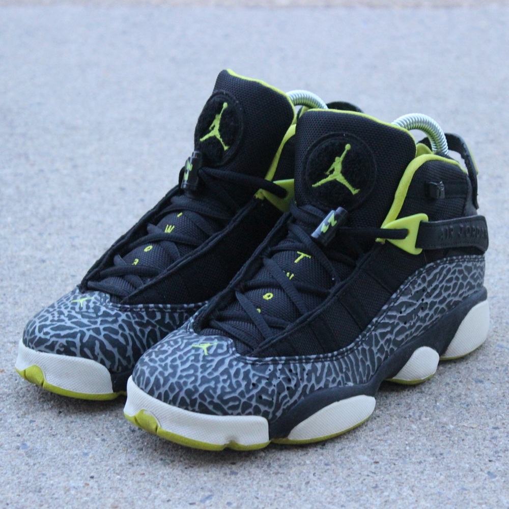 NIKE Big Kids Air Jordan 6 Rings GS Venom Green Sz 6Y